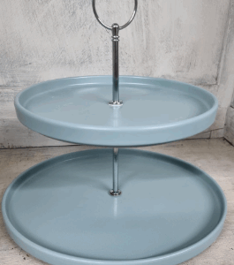 2-stöckige Etagere, handwerklicher Fertigung im Scandi Stil, Perfekt für Gebäck o. Obst, dekoratives Element, originelles Geschenk,