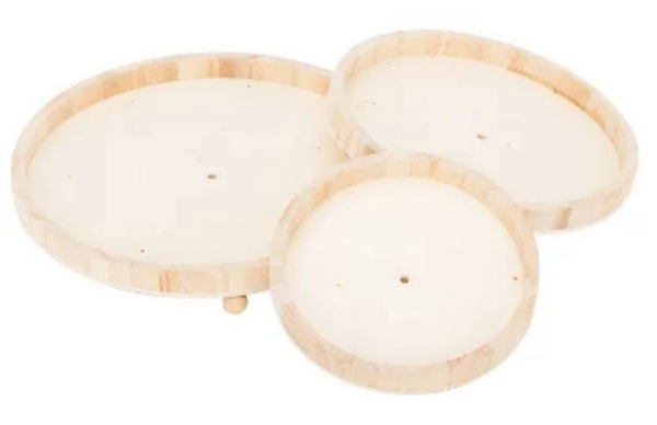 3-stöckige Etagere aus Holz in natürlicher Farbe, ideal zum Basteln – Bild 2