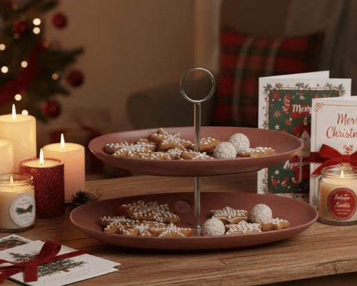 2-stöckige Etagere im Cottage Style – geeignet als Obstteller & Deko