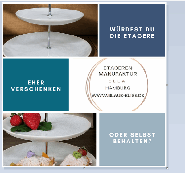2-stöckige Etagere - Eleganz mit Charakter, weiße Keramik – Bild 3