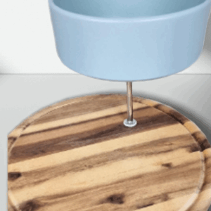2-stöckige Etagere, Keramikschale und massivem Holzteller, Landhaus-Flair