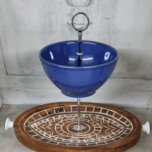 Etagere 2-stöckig Im Mehndi-Design, Kombination aus Funktion und Natürlichkeit