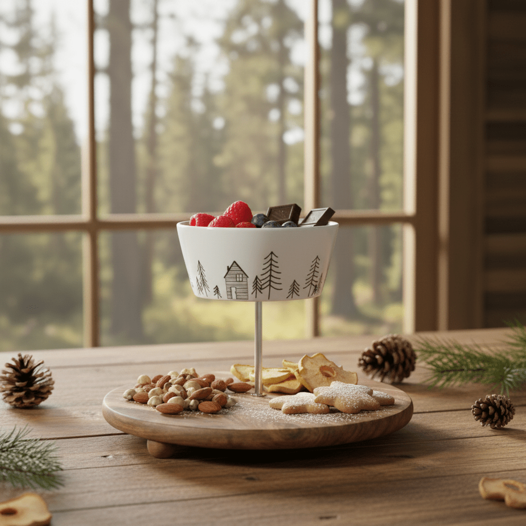 2-stöckige Etagere aus Keramik – Natürliches Design