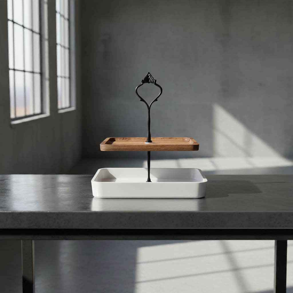 Handgefertigte Etagere, stilvoller Begleiter im Badezimmer, Trendartikel