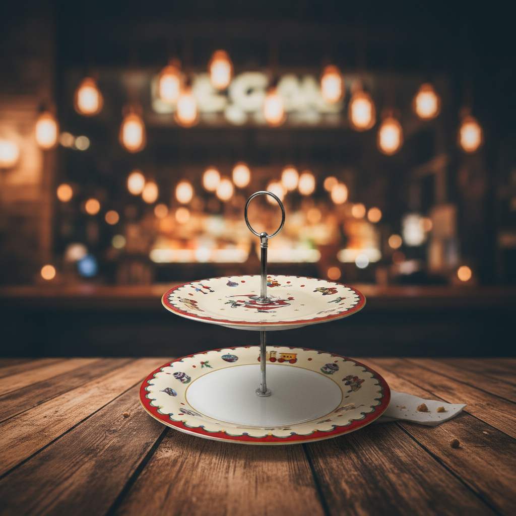 Exklusive Porzellan-Etagere – Einzelstück im weihnachtlich-romantischen Dekor