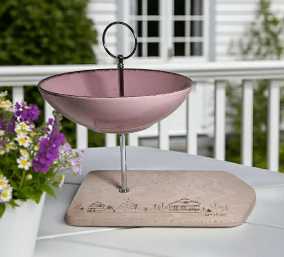 Etagere handgefertigt, 2-stöckig – interessante Geschenkidee, Frühstücks-Brett