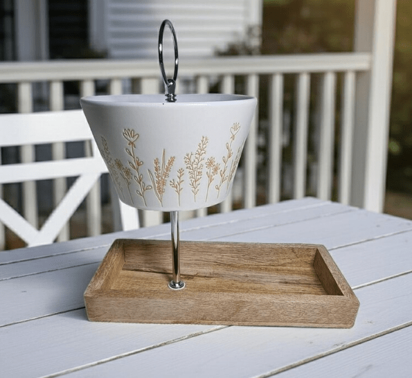 handgefertigte Etagere, massives Mango-Holztablett und Schale, bringt natürliche Eleganz auf den Tisch, ein Unikat