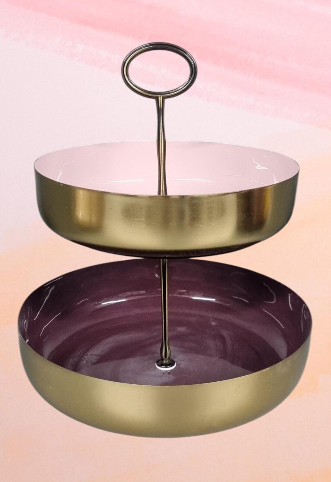 Glam-Faktor Etagere aus 2er Schalen-Set – Gold & Emaille, ein highlight