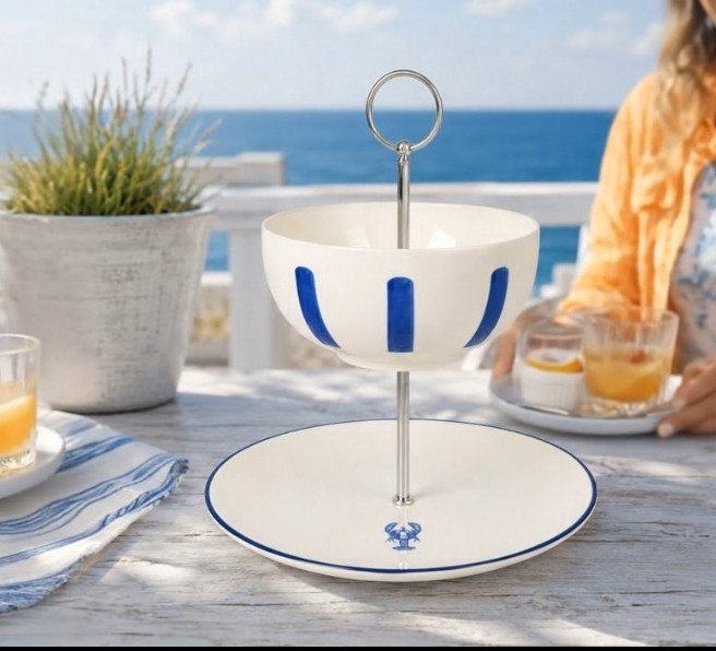 Handgefertigte maritime Etagere aus Keramik – stilvoll & einzigartig