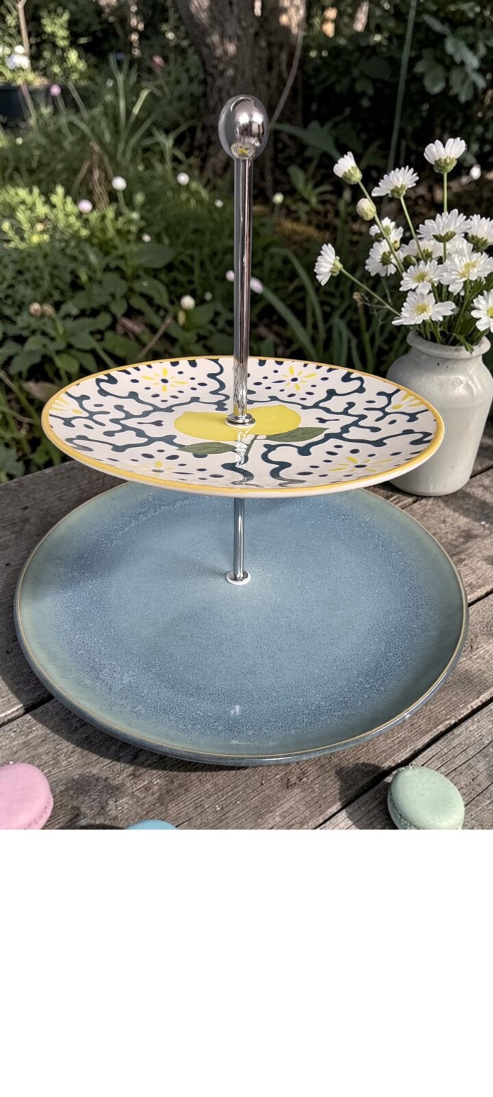 Etagere mit Zitronenmotiv – Amalfi Summer Feeling