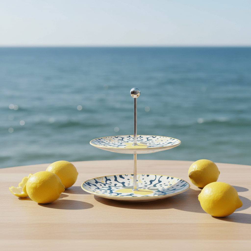 Keramik-Teller mit Zitronenmotiv – Amalfi Summer Feeling