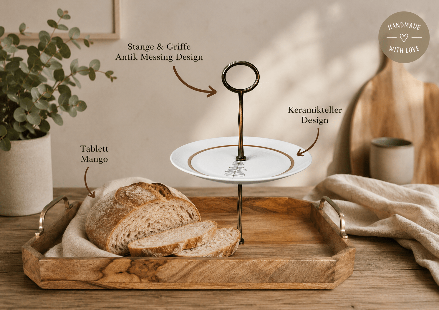Servieren mit Stil – Etagere auf Mangoholztablett