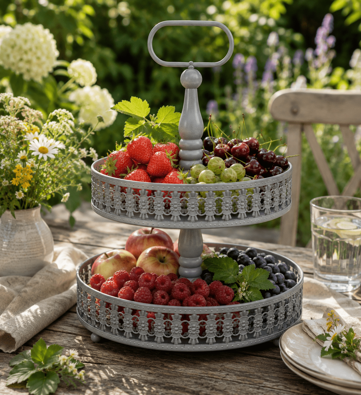 Elegante Metall-Etagere in Grau – Stilvoll servieren & dekorieren